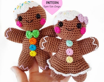 Gingerbread MAN and WOMAN PDF pattern, amigurumi crochet