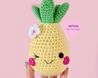 Happy Pineapple PDF Pattern, amigurumi, crochet
