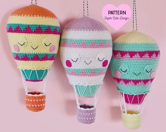 Hot Air Balloon - PDF Pattern, crochet, amigurumi