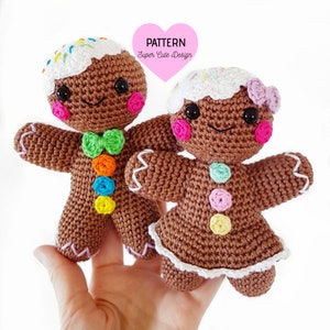 Gingerbread MAN and WOMAN PDF pattern, amigurumi crochet