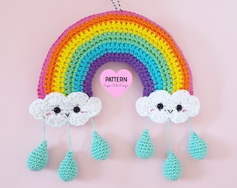 Rainbow Mobile PDF Pattern, crochet, amigurumi