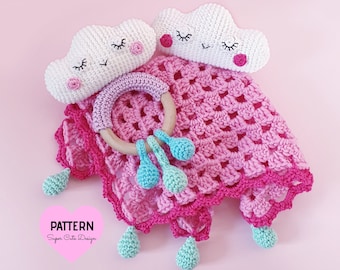 CLOUD - RATTLE - SECURITYBLANKET, pdf Pattern, amigurmi, crochet