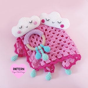 CLOUD - RATTLE - SECURITYBLANKET, pdf Pattern, amigurmi, crochet