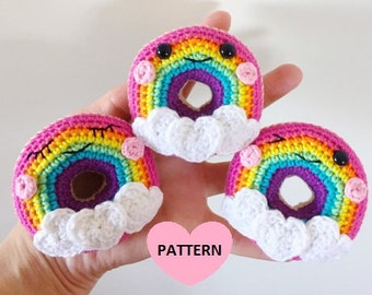 Rainbow Donuts - PDF Pattern, amigurumi, crochet