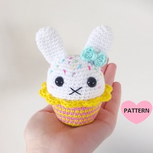 Bunny Cupcake PDF Pattern, amigurmi, crochet