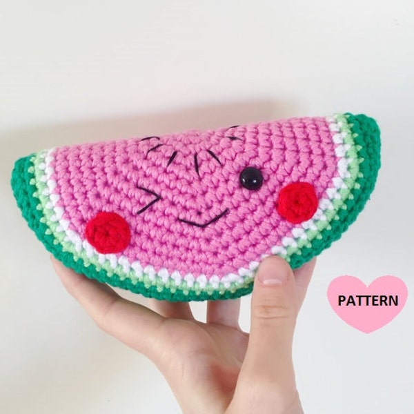 Watermelon PDF Pattern, amigurumi, crochet