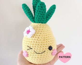 Happy Pineapple PDF Pattern, amigurumi, crochet