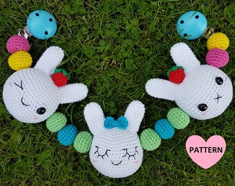 Bunny Stroller Mobile PDF Pattern, amigurumi, crochet