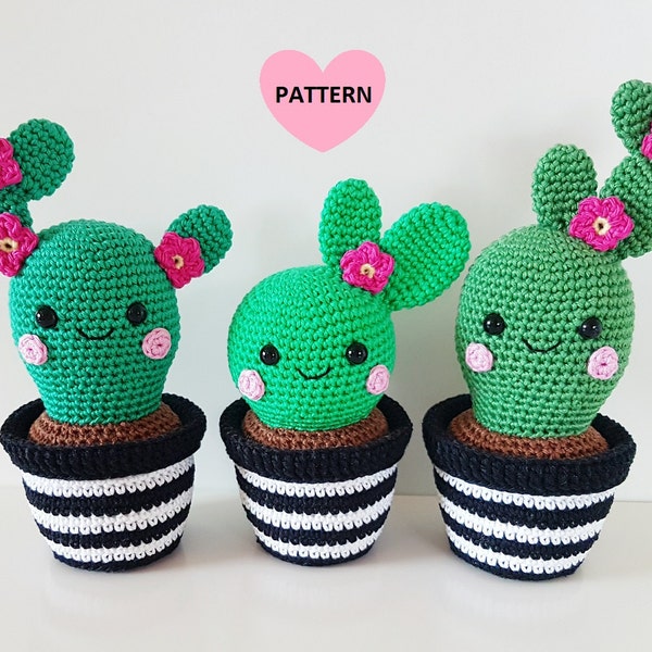 Patrón PDF Amigos Cactus, amigurumi, ganchillo