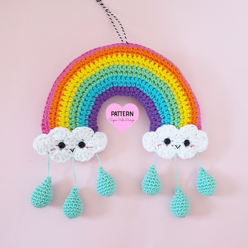Rainbow Mobile PDF Pattern crochet amigurumi Etsy