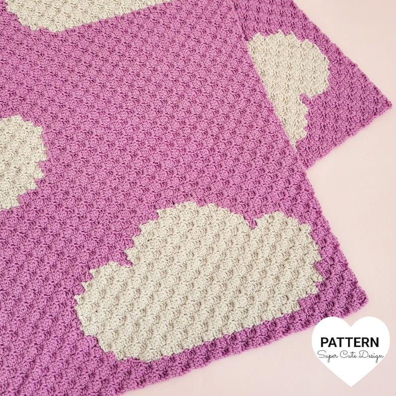 SWEET DREAMS Baby Blanket, PDF Pattern, crochet, C2C, Corner to corner image 1