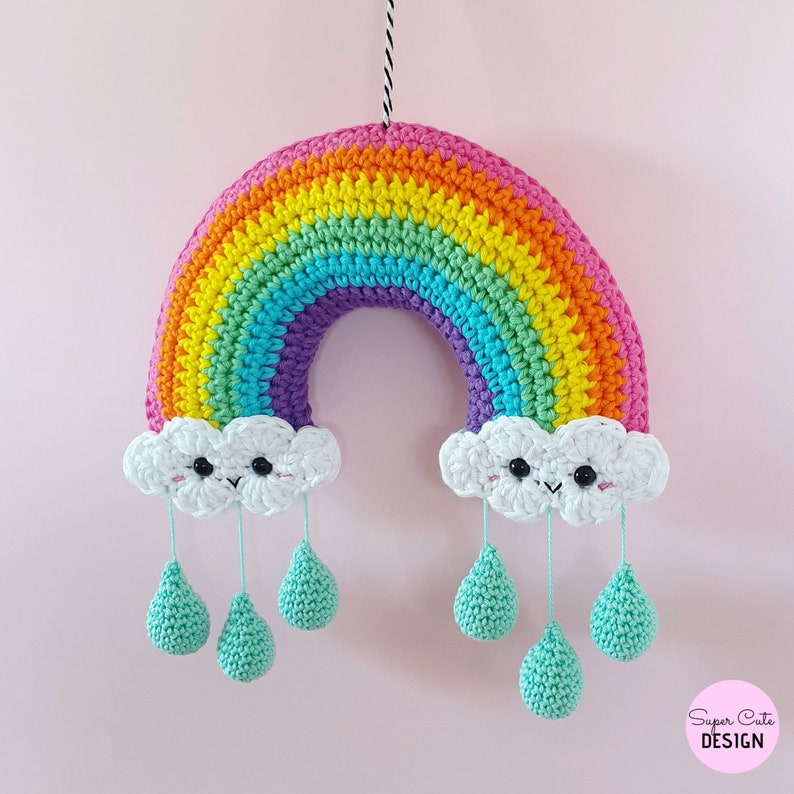 Rainbow Mobile PDF Pattern, crochet, amigurumi image 3