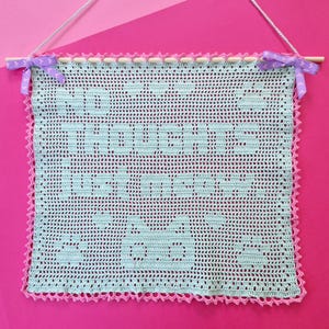 PAS DE PENSÉE, juste miaou... Patron au crochet | Suspension murale | PDF | Téléchargement numérique