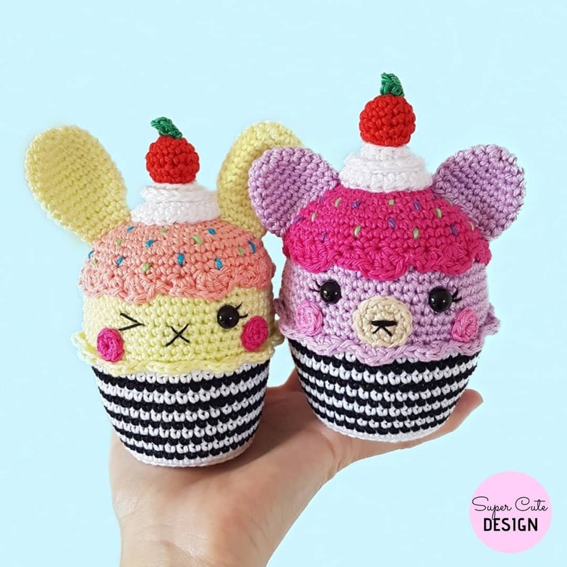 Animal Cupcakes PDF Pattern, crochet, amigurumi image 3