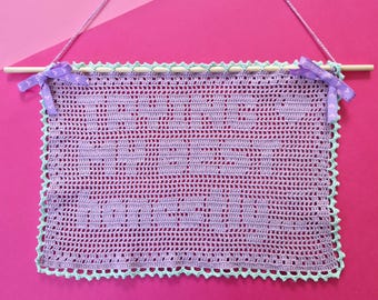 Trying My Best, Honestly... Filet Crochet Pattern | Wall Hanging | PDF | Digital Download