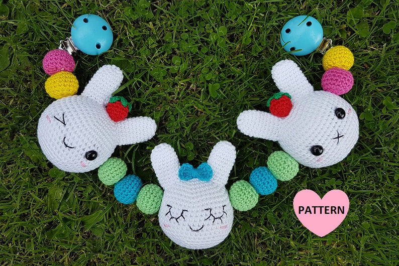 Bunny Stroller Mobile PDF Pattern, amigurumi, crochet image 1