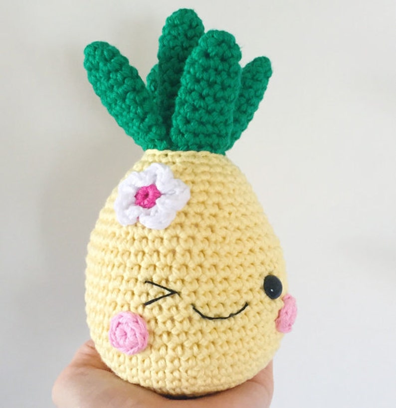 Happy Pineapple PDF Pattern, amigurumi, crochet image 4