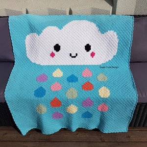 Cloud Blanket Corner to Corner C2C Graphgan Pattern Chart with Written Instructions image 3