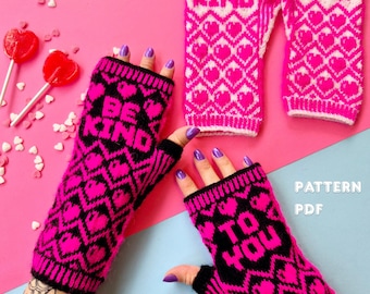 Be Kind / To You Mittens Knitting Pattern | Colorwork Mittens | Funny Knit