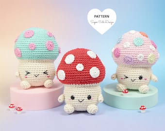 Bebés Hongo - Patrón PDF, crochet, amigurumi