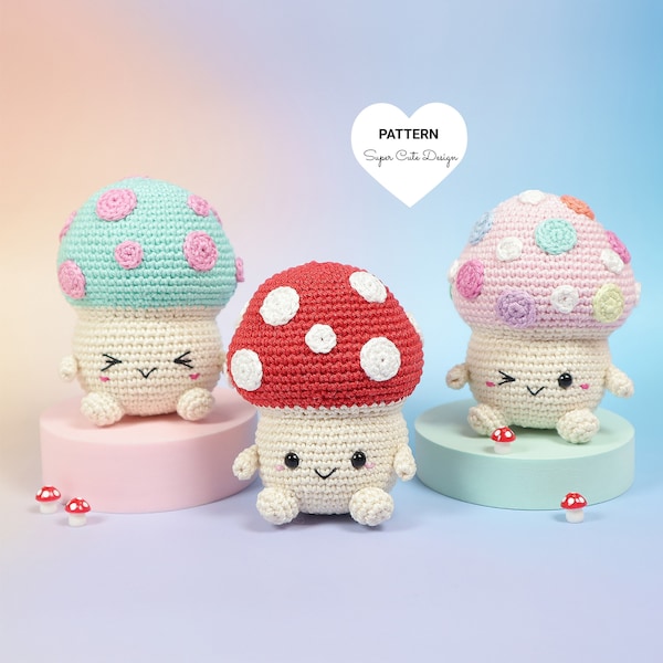 Mushroom Babies - PDF Pattern, crochet, amigurumi