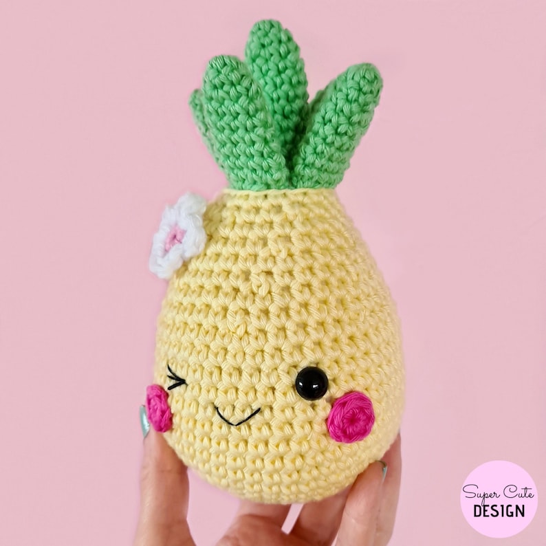 Happy Pineapple PDF Pattern, amigurumi, crochet image 3