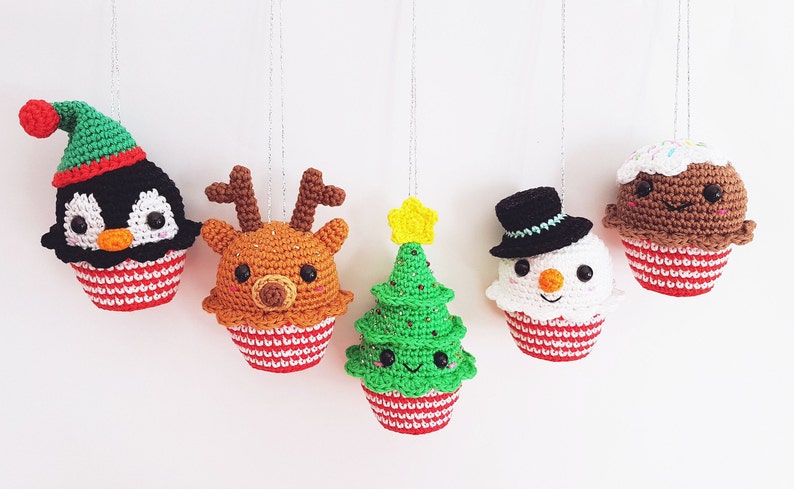 Christmas Cupcakes PDF Pattern, crochet, amigurumi image 2