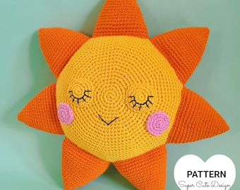 FUNSHINE Pillow, PDF Pattern, crochet, amigurumi