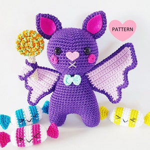 Bat's Need Candy Too PDF Pattern, crochet, amigurumi image 1