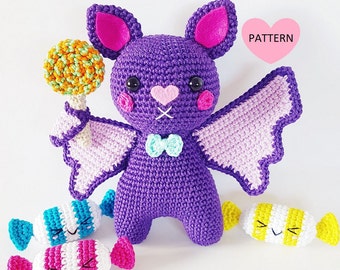 Bat's Need Candy Too - PDF Pattern, crochet, amigurumi