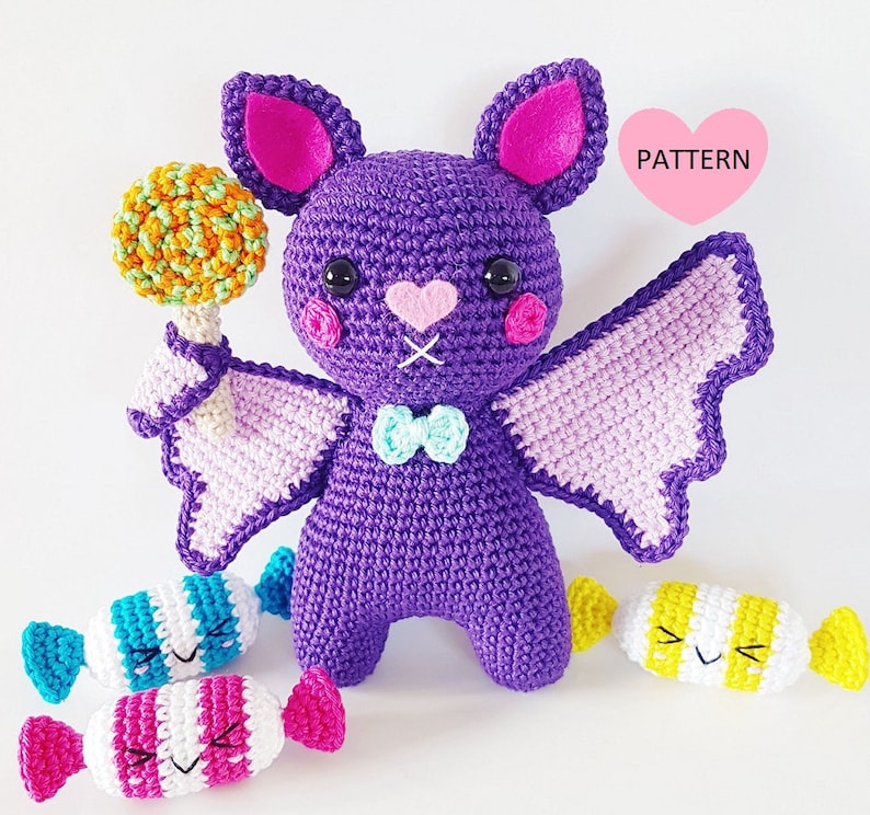 Bat's Need Candy Too PDF Pattern, crochet, amigurumi image 1