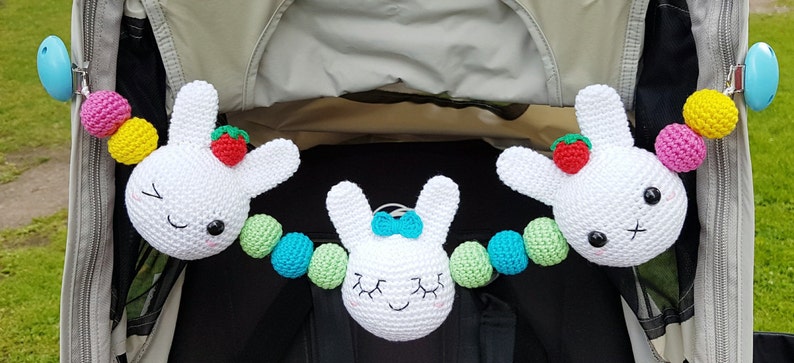 Bunny Stroller Mobile PDF Pattern, amigurumi, crochet image 2