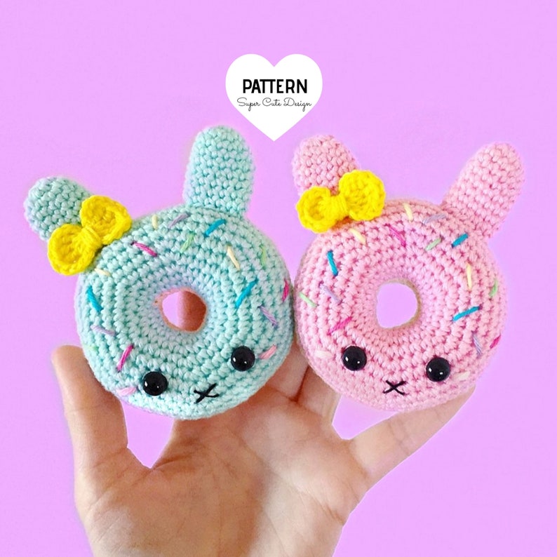 Bunny Donuts PDF Pattern, amigurumi, crochet image 1