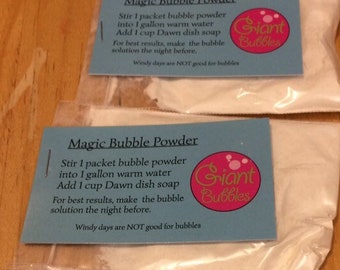 Magic Bubble Powder 5  or  12 pack. To make the most amazing bubbles you’ll ever make!