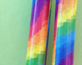 Rainbow Bubble wand party favor.