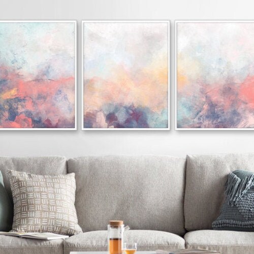 Modern Wall Art Set of 3 Painting Canvas Art 3 Canvas Etsy