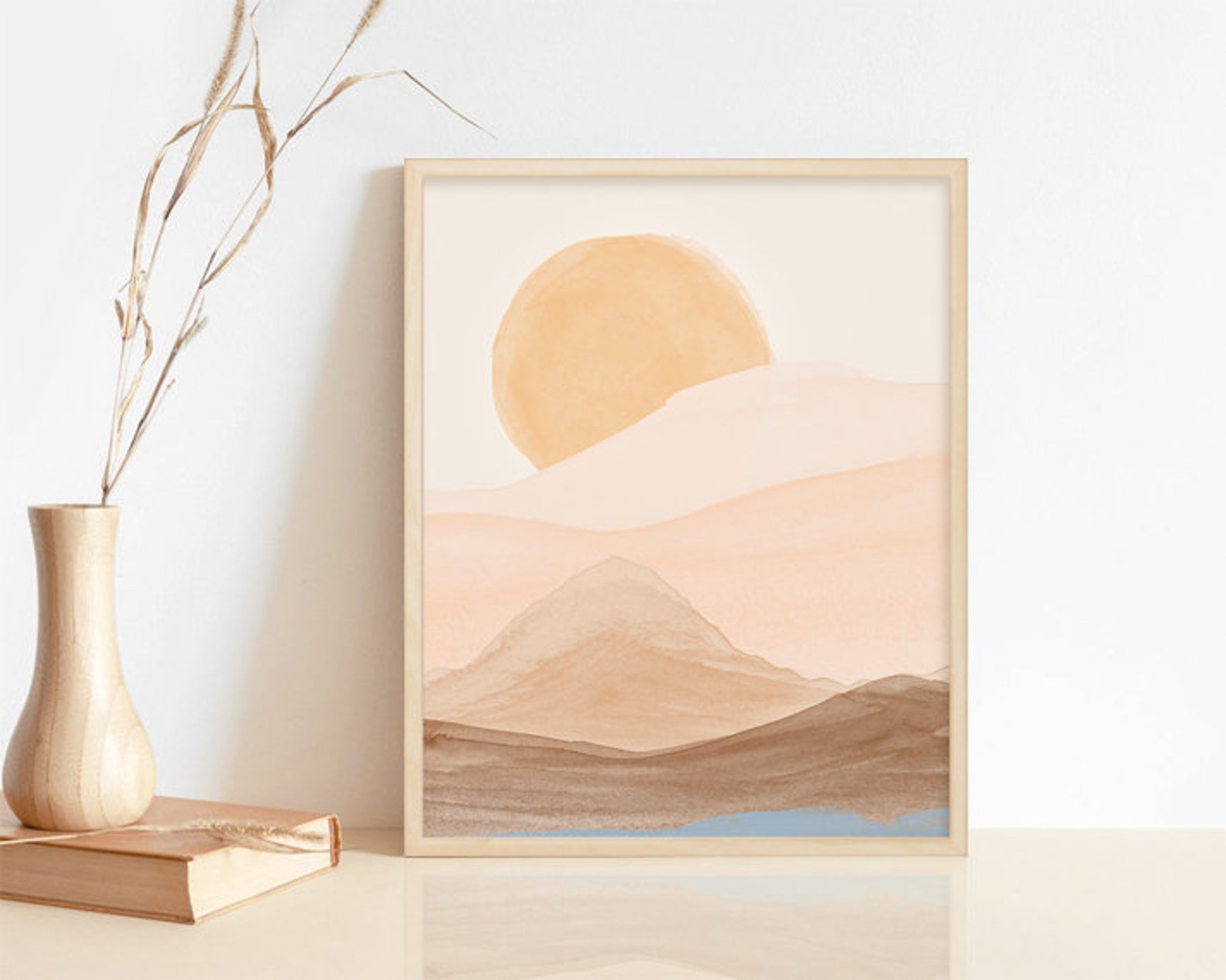 Boho Decor Boho Wall Art Mountain Sun Boho Rising Sun Boho | Etsy