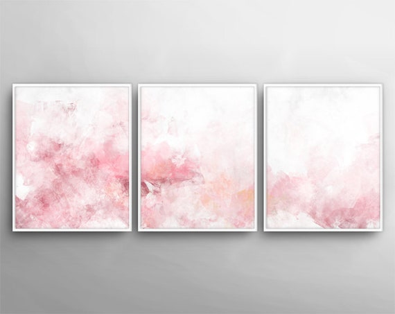 Blush Pink Wall Artbedroom Poster Set Set of 12 12 Canvas  Etsy
