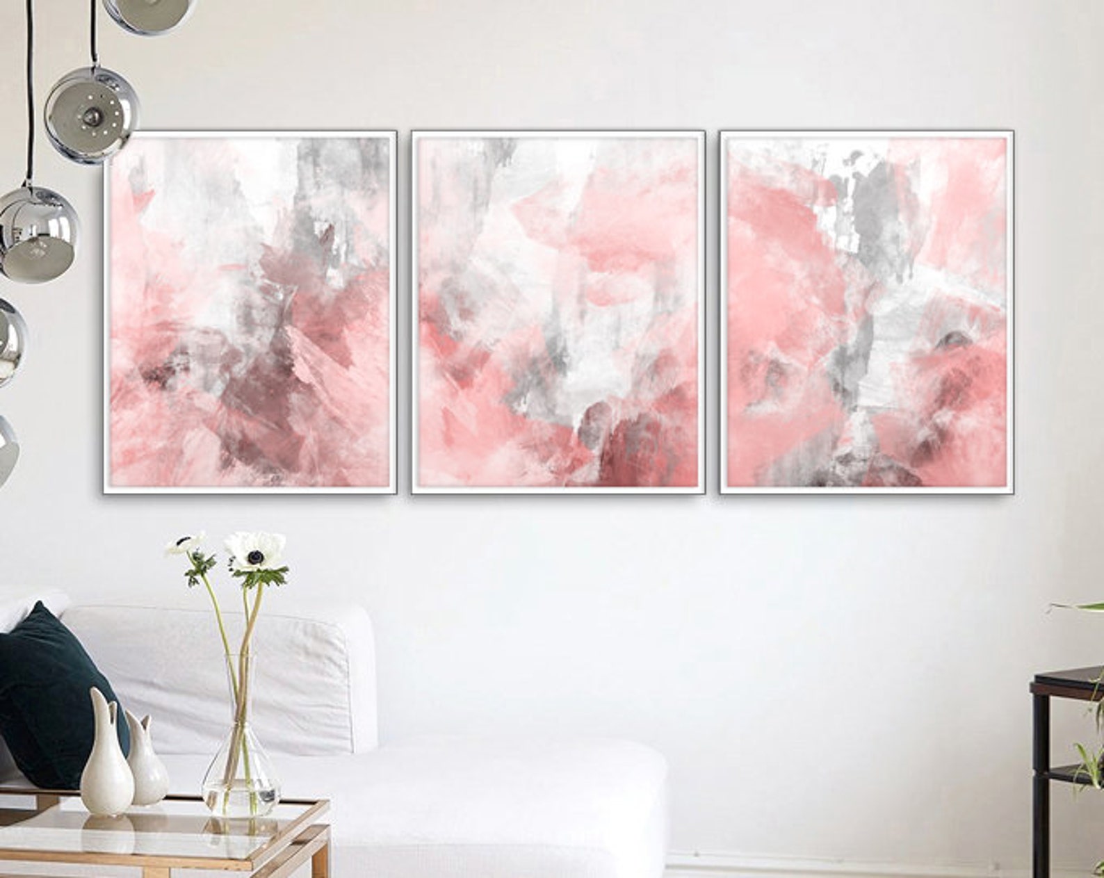 Blush Pink Decor, Blush Pink Wall Art, 3 Poster Set, Bedroom Poster Set ...