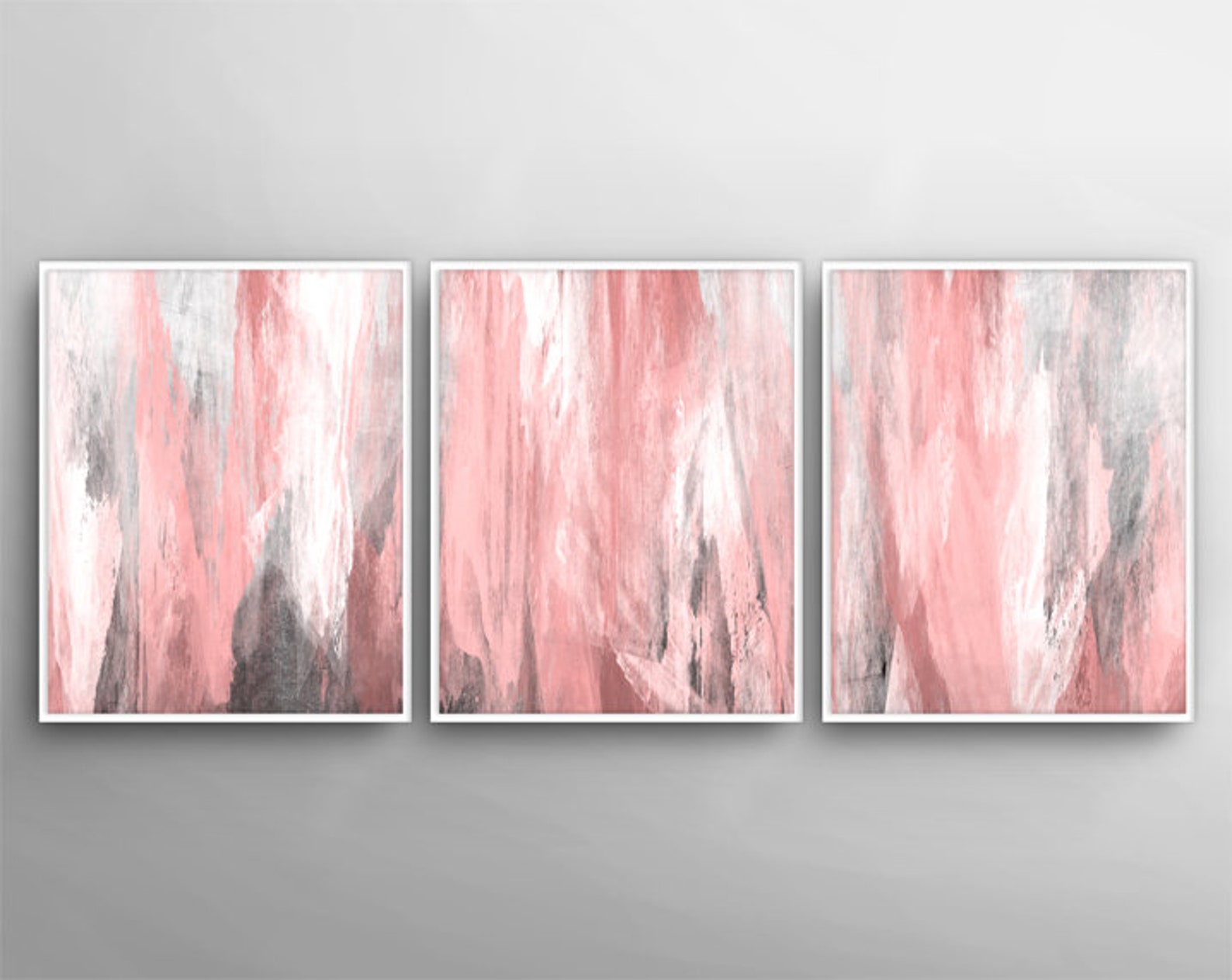 Blush Pink Decor Blush Pink Wall Art 3 Poster Set Bedroom Etsy Canada