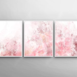 Blush Pink Decor, Blush Pink Wall Art, 3 Poster Set, Bedroom Poster Set ...