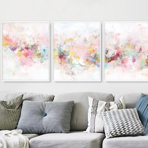 Bedroom Room PosterSet, Set of 3 , Pink Art Set, Pink Gold Set of 3, 3 Poster Set ,Printable Wall Art, Living Room Set ,Printable Canvas Set