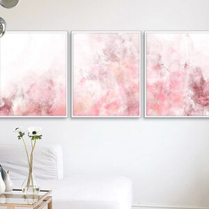Blush Pink Decor, Blush Pink Wall Art, 3 Poster Set, Bedroom Poster Set ...