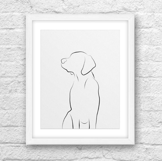 Dog Line Art Dog Art Dog Wall Decor Printable Dog Dog | Etsy