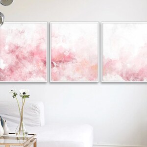 Blush Pink Wall Art,bedroom Poster Set, Set of 3 , 3 Canvas Set, 3 ...