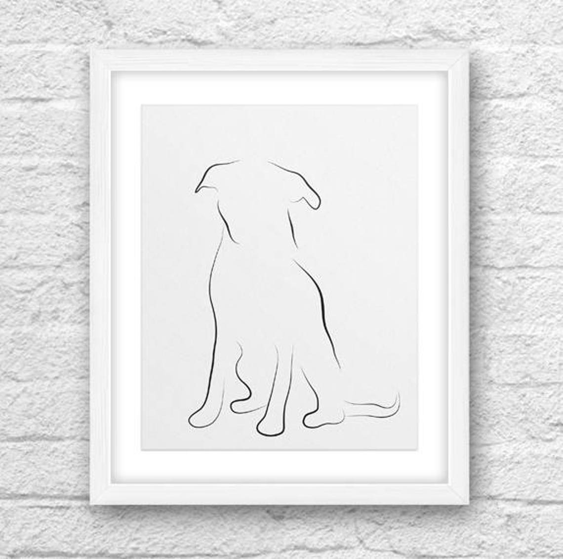 Dog Line Art Dog Art Dog Wall Decor Printable Dog Dog Etsy