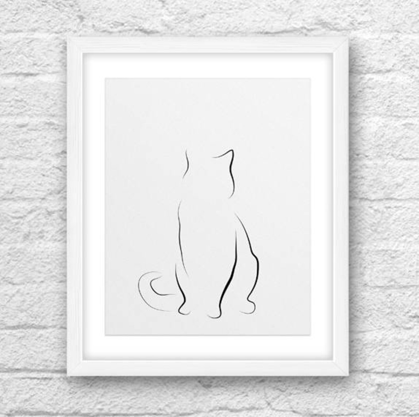 Cat Line Art Cat Art Cat Wall Decor Printable Cat Cat Etsy