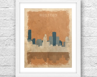 Houston Texas City ARt Houston Vintage Printable Houston Houston Texas City ARt Houston Vintage Printable Houston