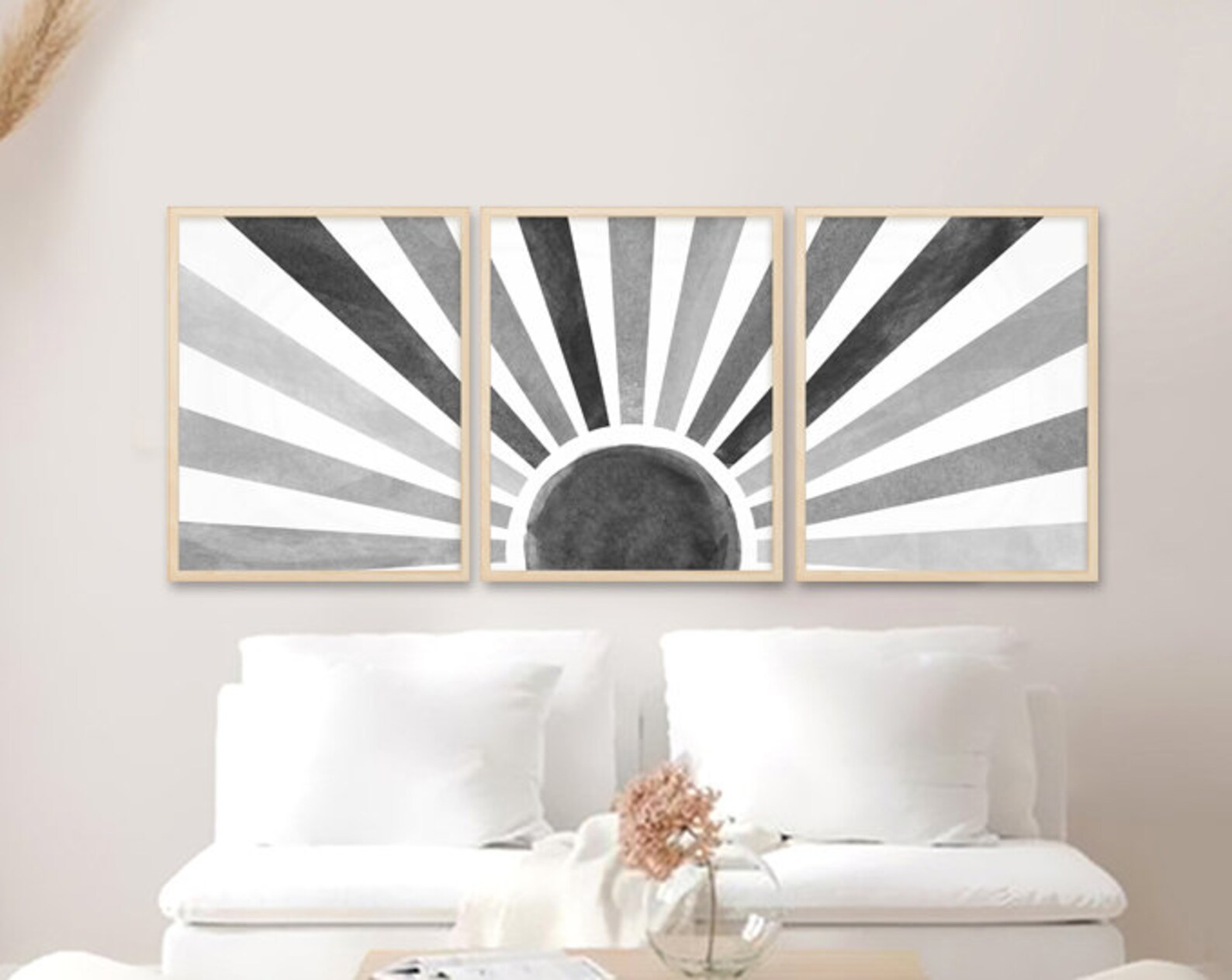 Bnw Set of 3rising Sun Wallart Sun Wall Art Living Room Sun Etsy