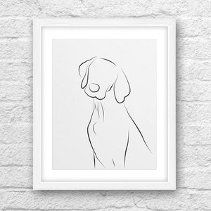 Hund Wand Strichzeichnungen Hunde Hund Dekor Druckbare Etsy